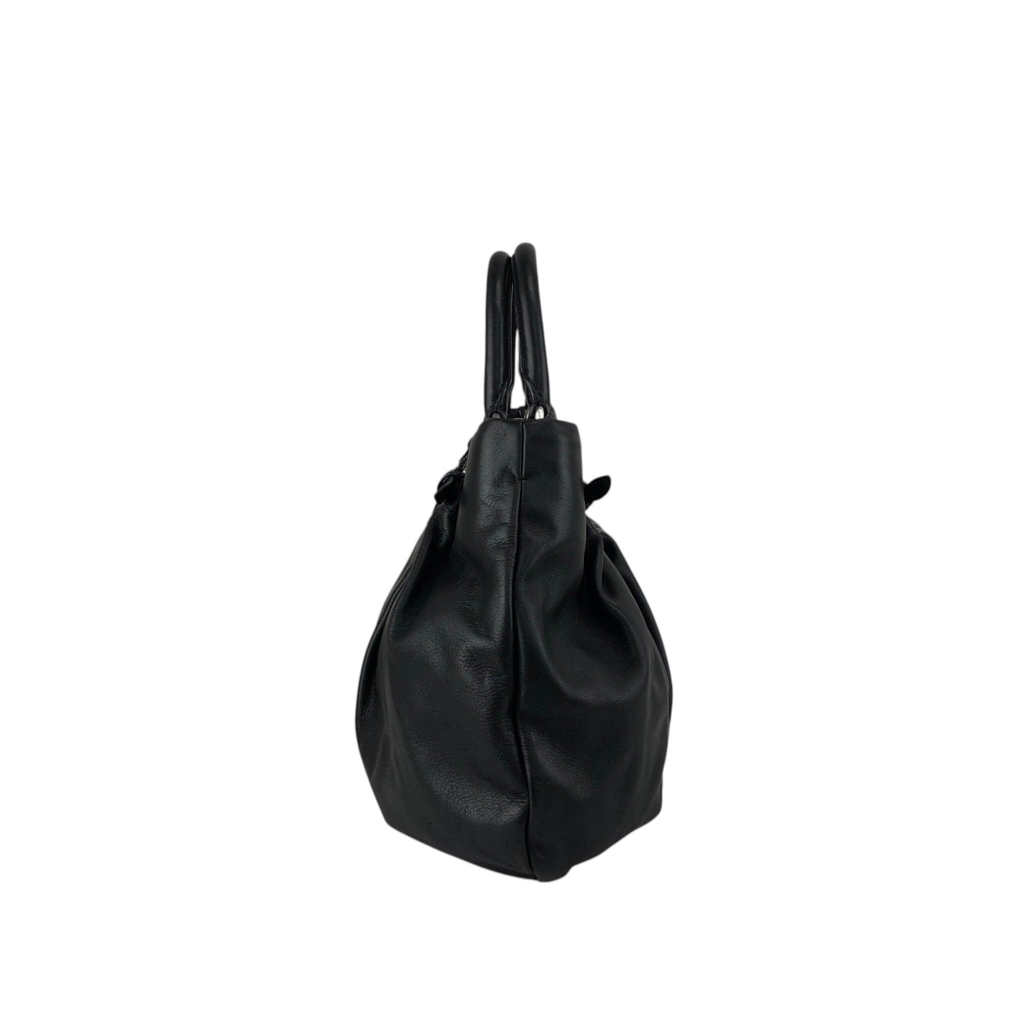 PRADA プラダ ショルダーバッグ ブラック ロゴ レザー 2WAY vintage