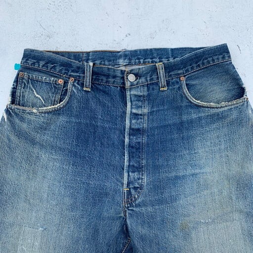70s Levi's 501 66前期　vintage リペア複数有り　縦落ち 70's Levi's リーバイス 501 デニム 66前期 シングル 刻印6 ウエスト