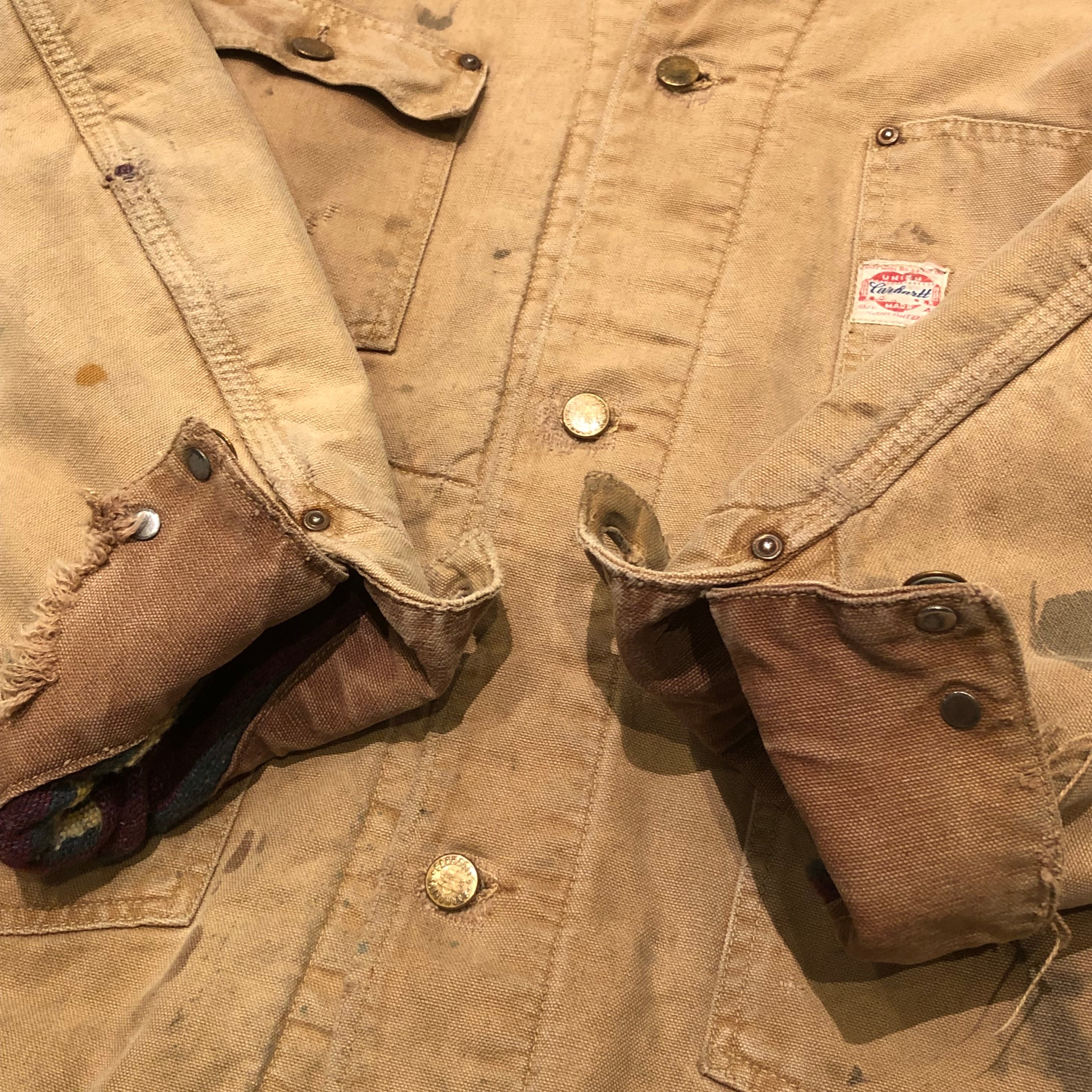 Carhartt ベージュ チョアコート 80s carhartt カーハート ミシガンチョアコート ベージュ 44 XL | 古着