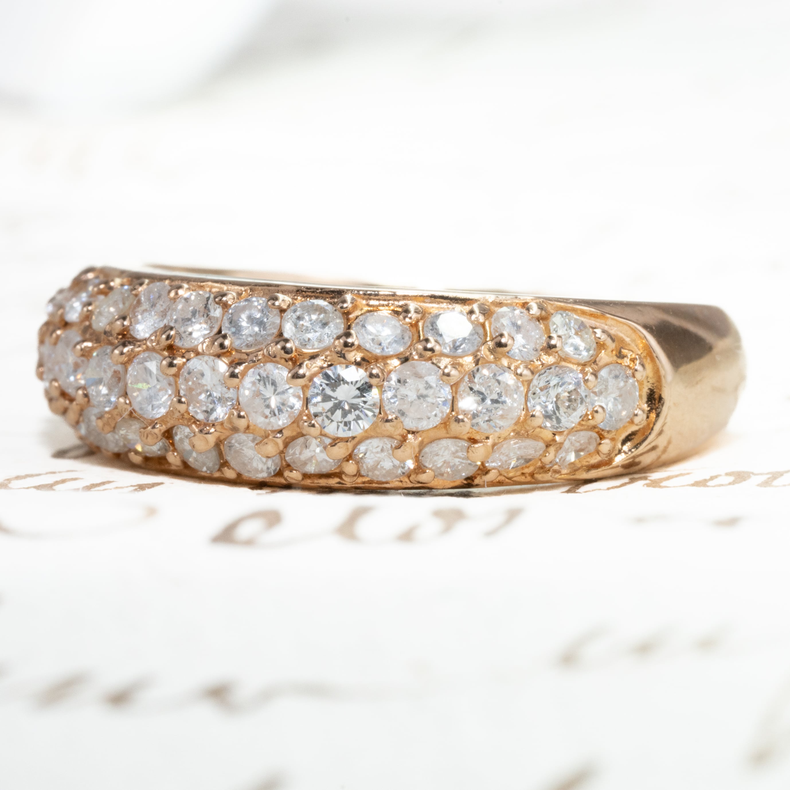 日本の作品】 K18 1.00ct パヴェセッティング ダイヤモンド 日本の作品】 K18 1.00ct パヴェセッティング ダイヤモンド