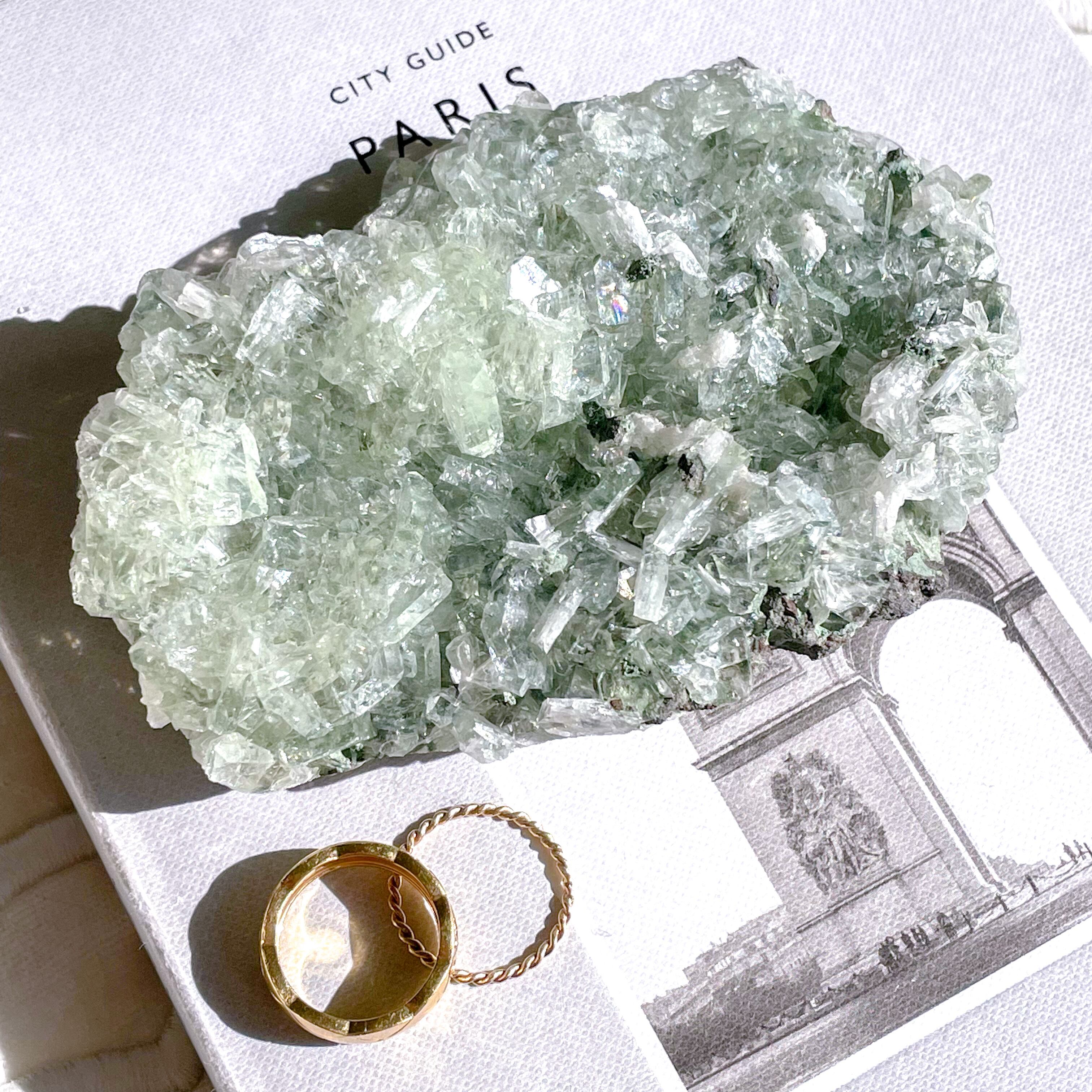 Green Apophyllite Rectangle Cluster 3 ✧ グリーンアポフィライト