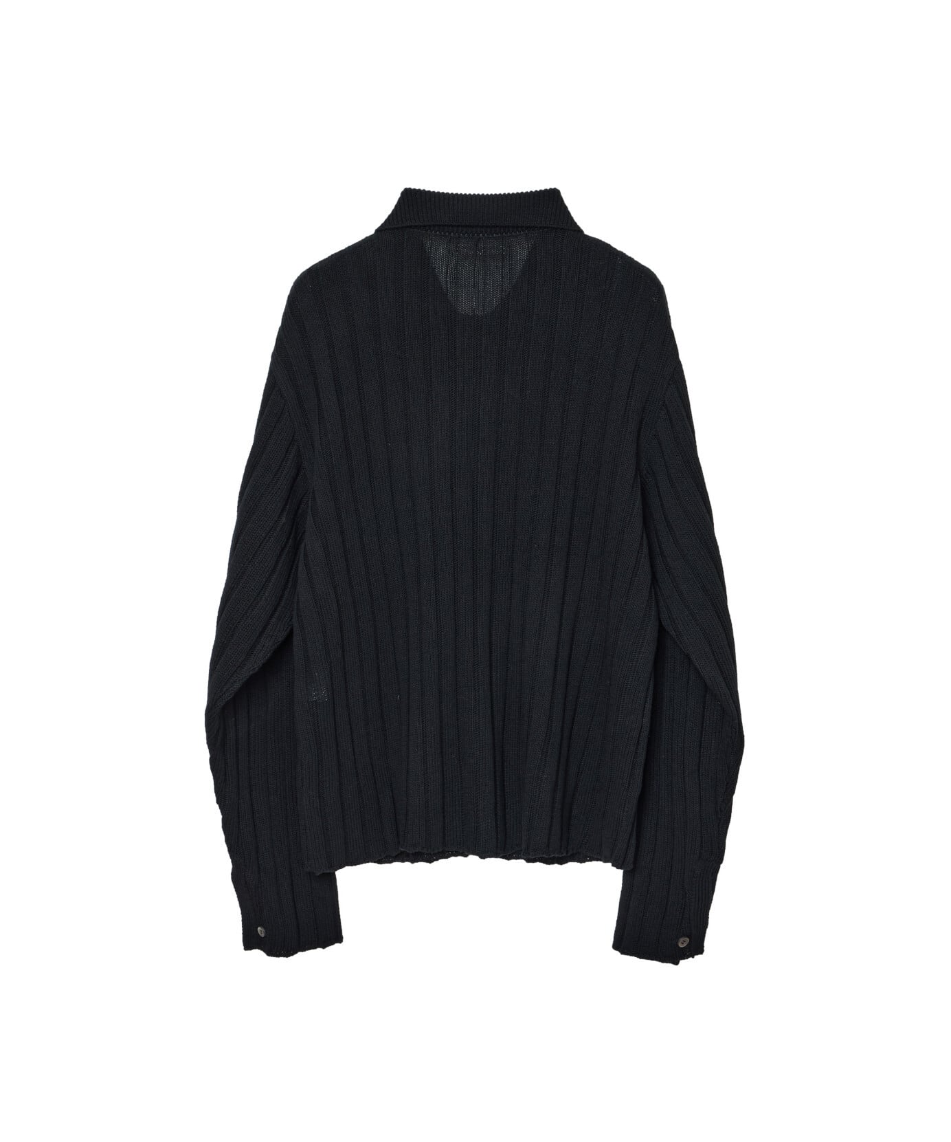 MATSUFUJI / M261-0501 / WIDE RIB KNIT SHIRT (BLACK) | AfterSchool