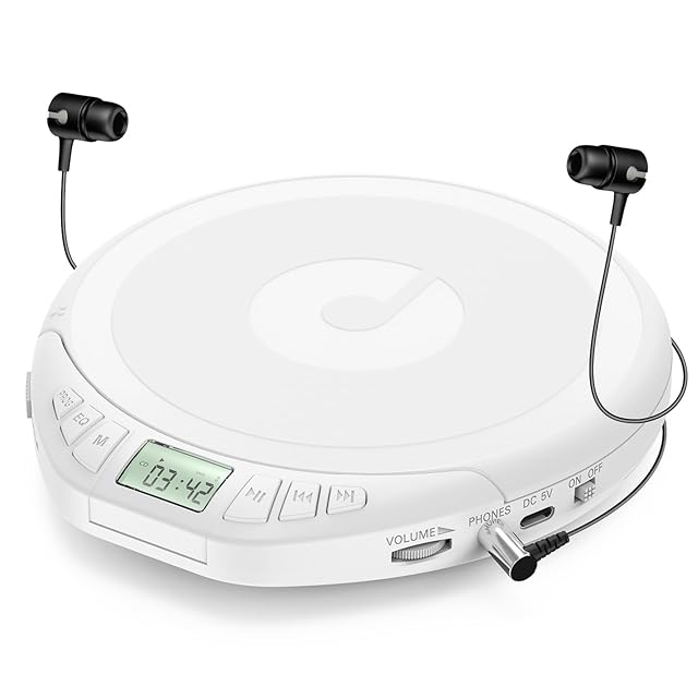 Gueray cdプレーヤー 卓上＆壁掛け式 Bluetooth受信/送信 1800mah充