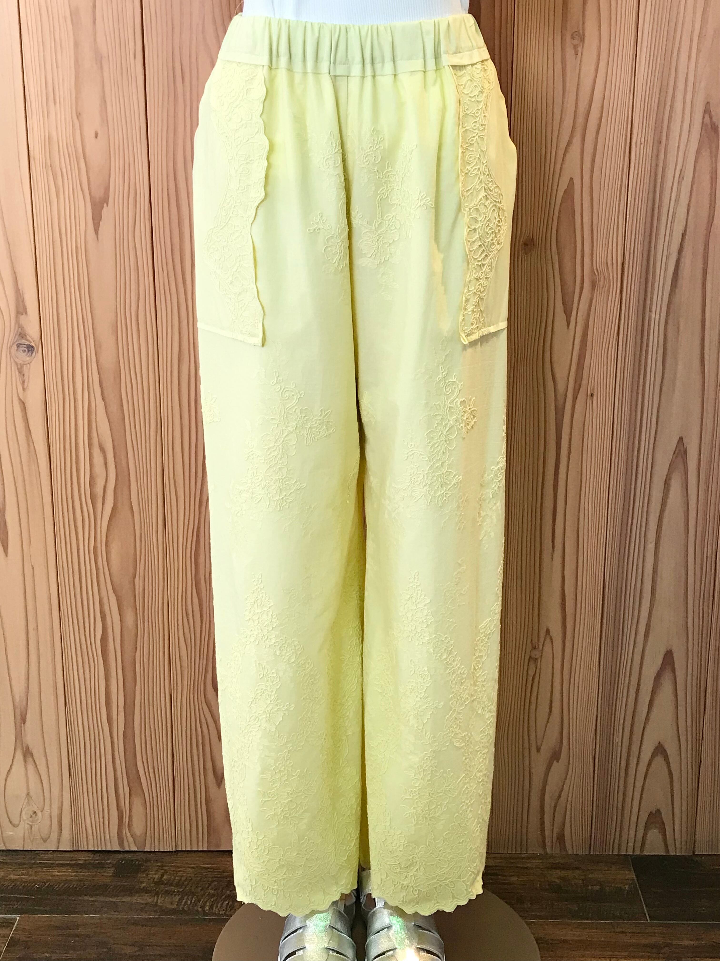 【HiROMITHiSTLE】コード刺繍ワイドパンツ