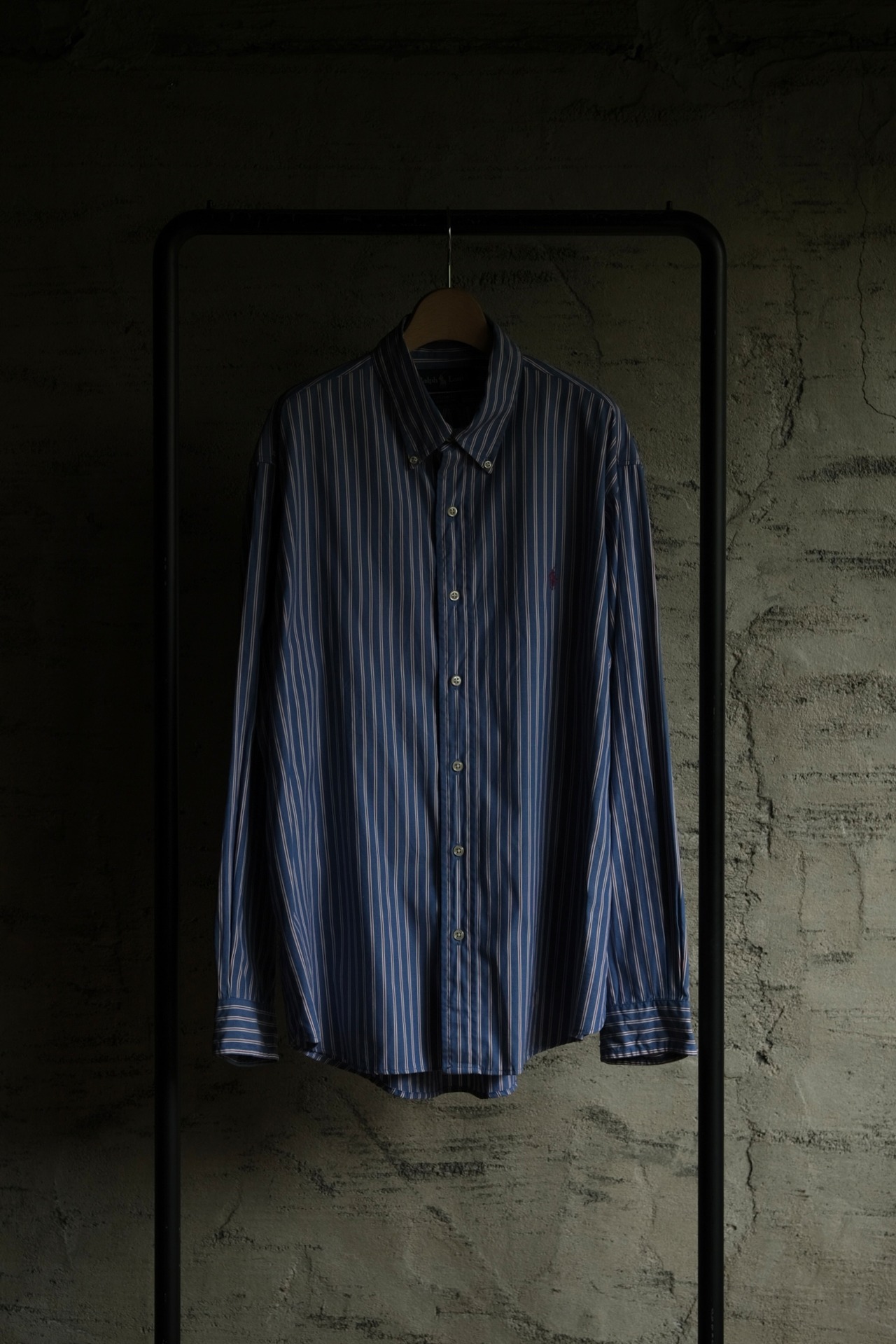 Utah／"Ralph Lauren" CUSTOM FIT stripe shirt／blue