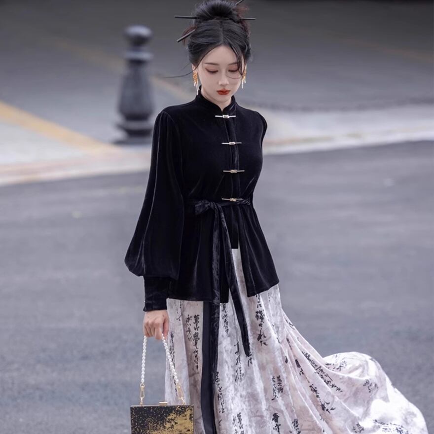 秋冬服 ?梦オリジナル セットアップ レトロ クラシカル チャイナ風