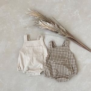 【BABY】韓国風　ナチュラルサロペットロンパース