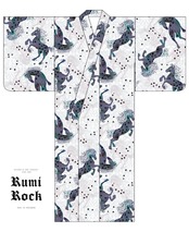 【受注商品】Rumi Rockきもの「ジプシーホース」グレー　[A702]