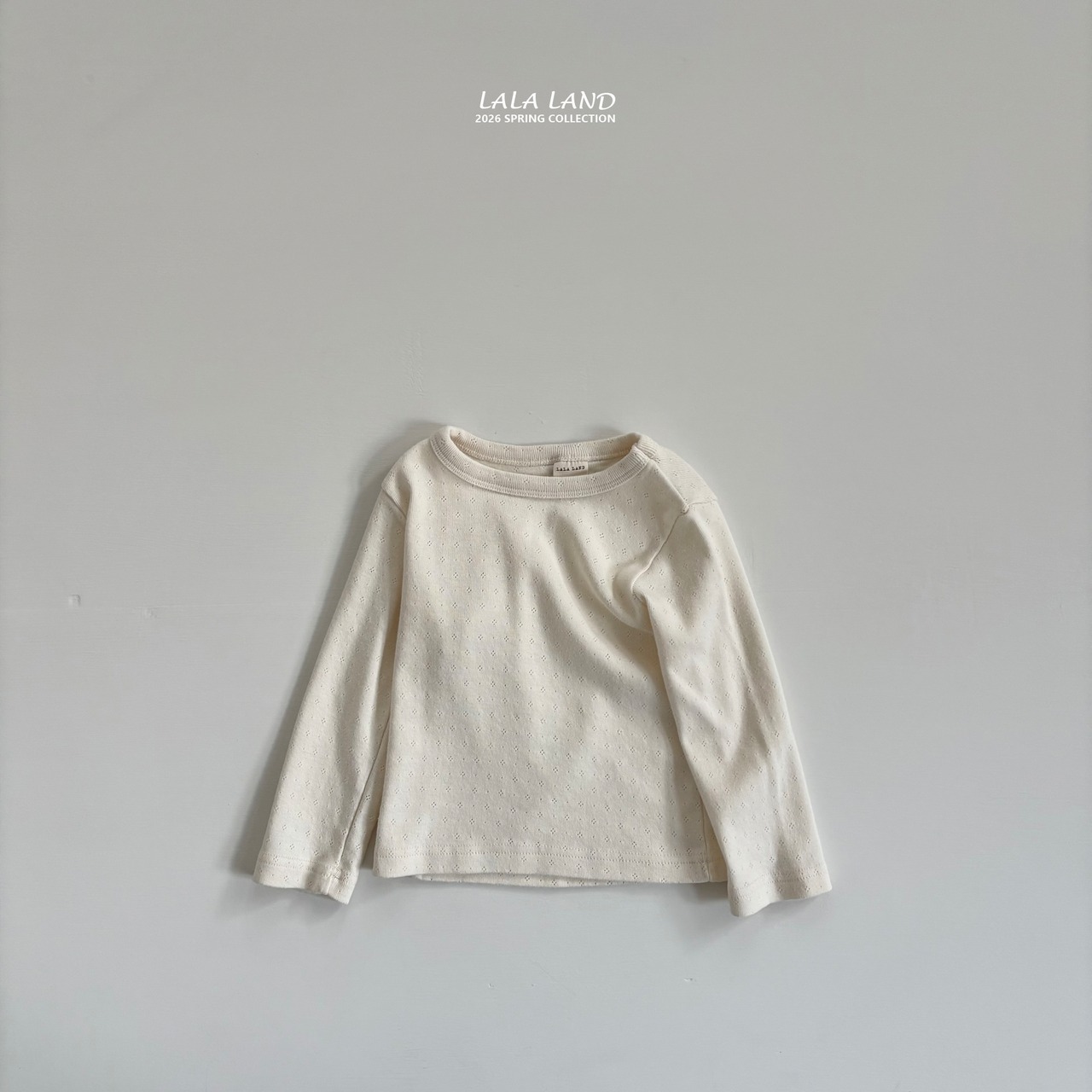 LALALAND 26/SS (Kids)Eyelet slim long-sleeve tee
