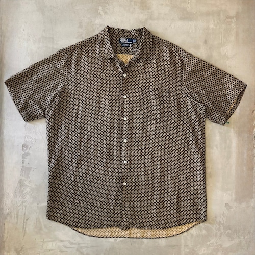 Polo Ralph Lauren "BONNARD" S/S Patterned Silk ×Linen Shirt