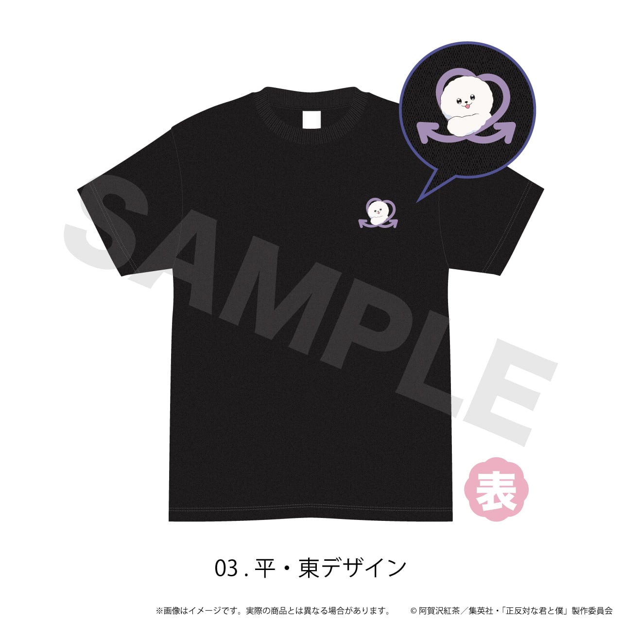 Tシャツ(黒)「正反対な君と僕」03/平・東デザイン | アニキュン