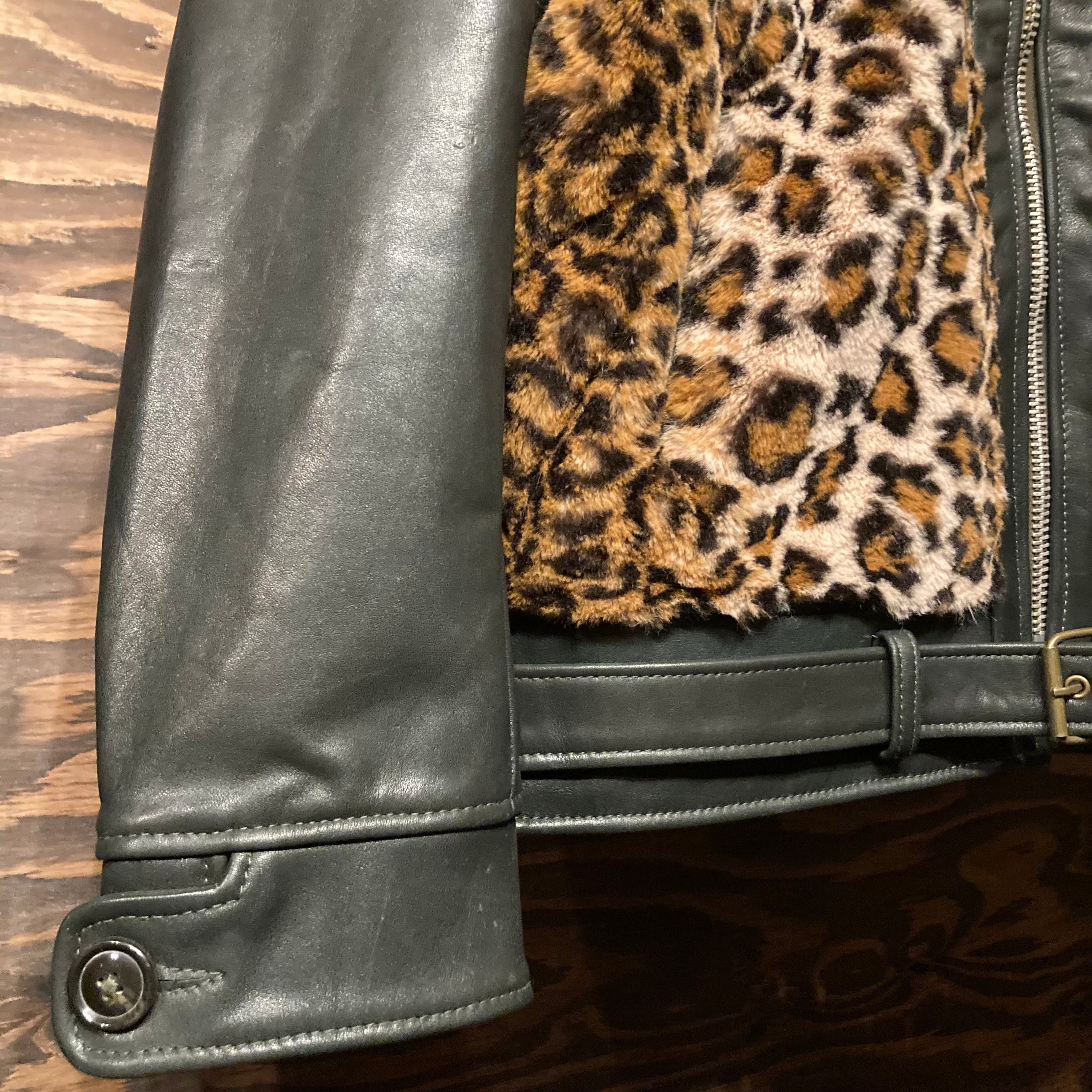 Vintage Leather Grizzly Jacket 再構築 熊ジャン オワジャン