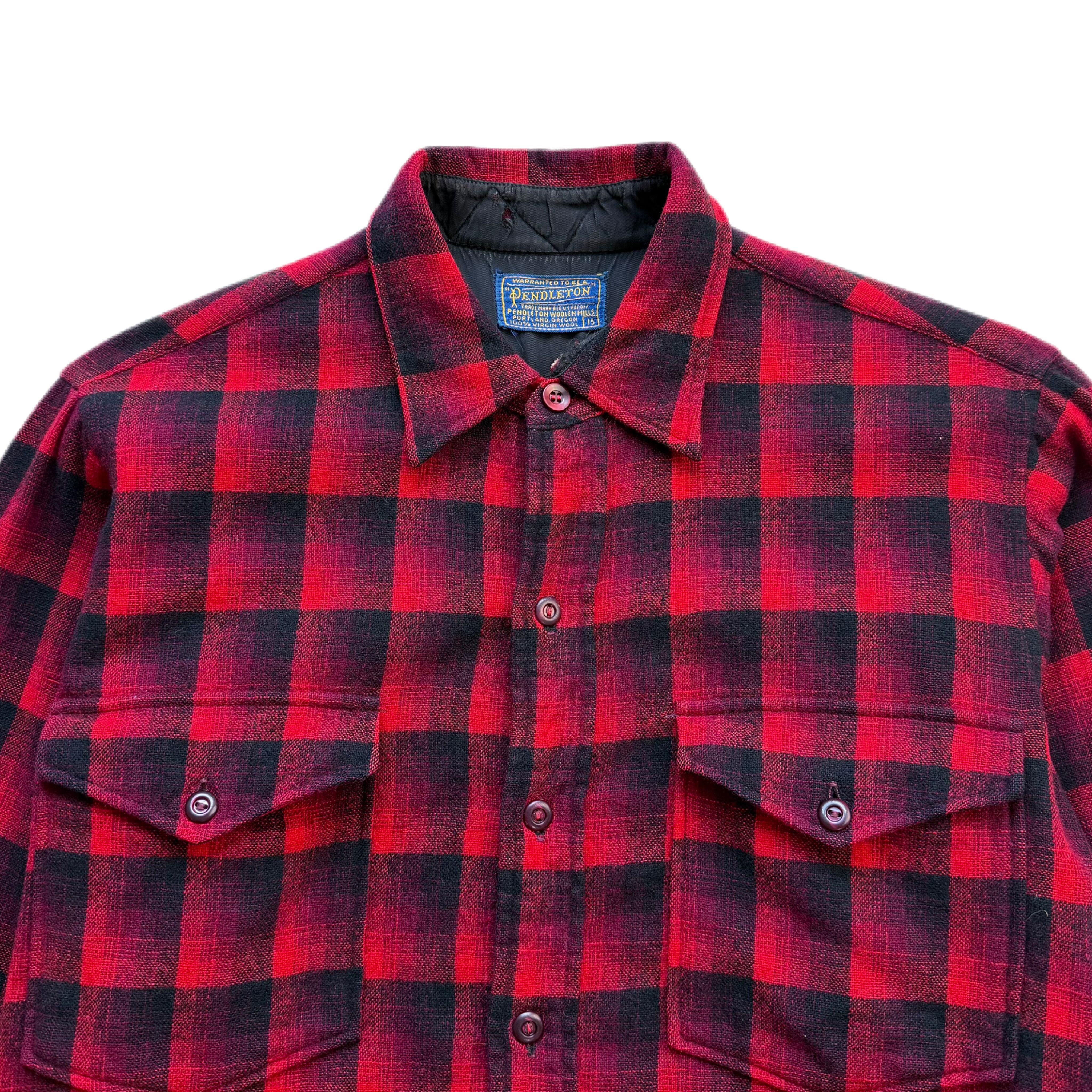 ジャケット・アウター 50s PENDLETON Ombre Check Shirt Jacket Pendleton Men's Lawson Ombre Plaid Print Long Sleeve Button-Down