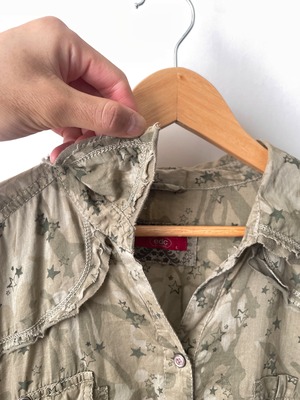 camo and star print cotton shirt