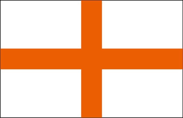 orange＆white　十字型フラッグ