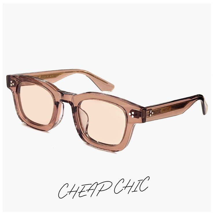 【新品】 CHEAP CHIC cc5028 tp 小ぶり サングラスメンズ レディース ユニセックス モデル 顔 小さめ 小さい 小顔 ブランド 個性的 おしゃれ かわいい スクエア 型 太 フレーム クリア テラコッタ uvカット 薄い色 茶色 ブラウン ライトカラー レンズ CHEAP CHIC cc5028 tp 小ぶり サングラスメンズ レディース ユニ