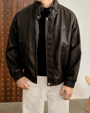 レトロ PUレザージャケット A0112