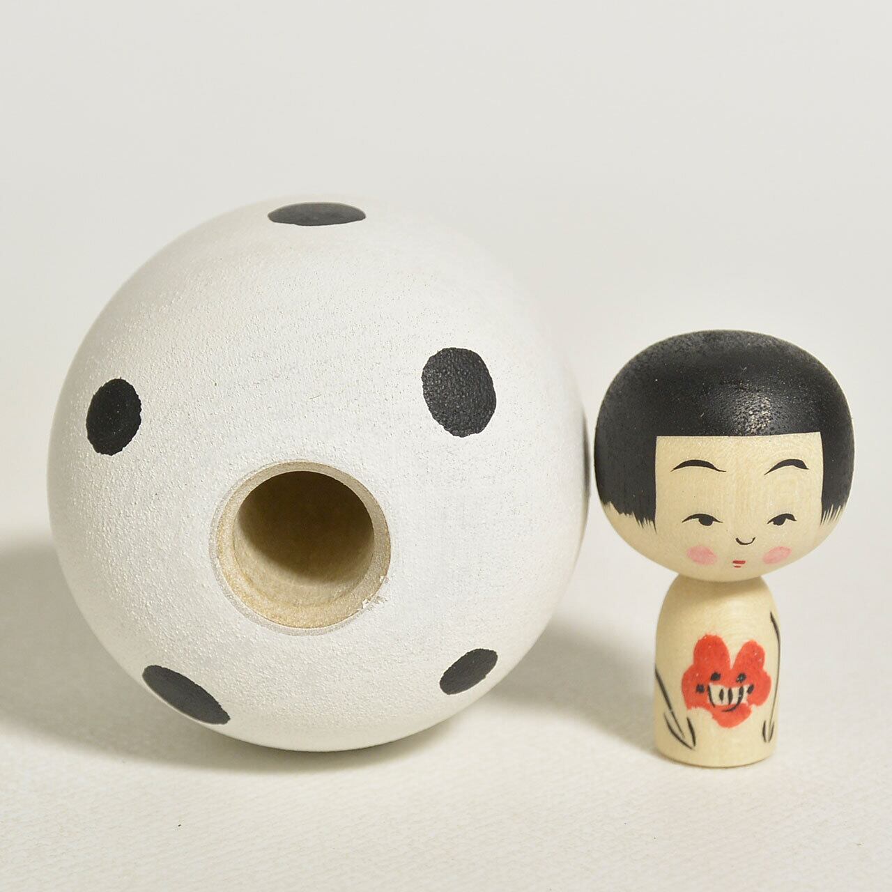 豆大福ちゃんこけし 約1.5寸 約4.5cm 鈴木明 工人（作並系）#2486