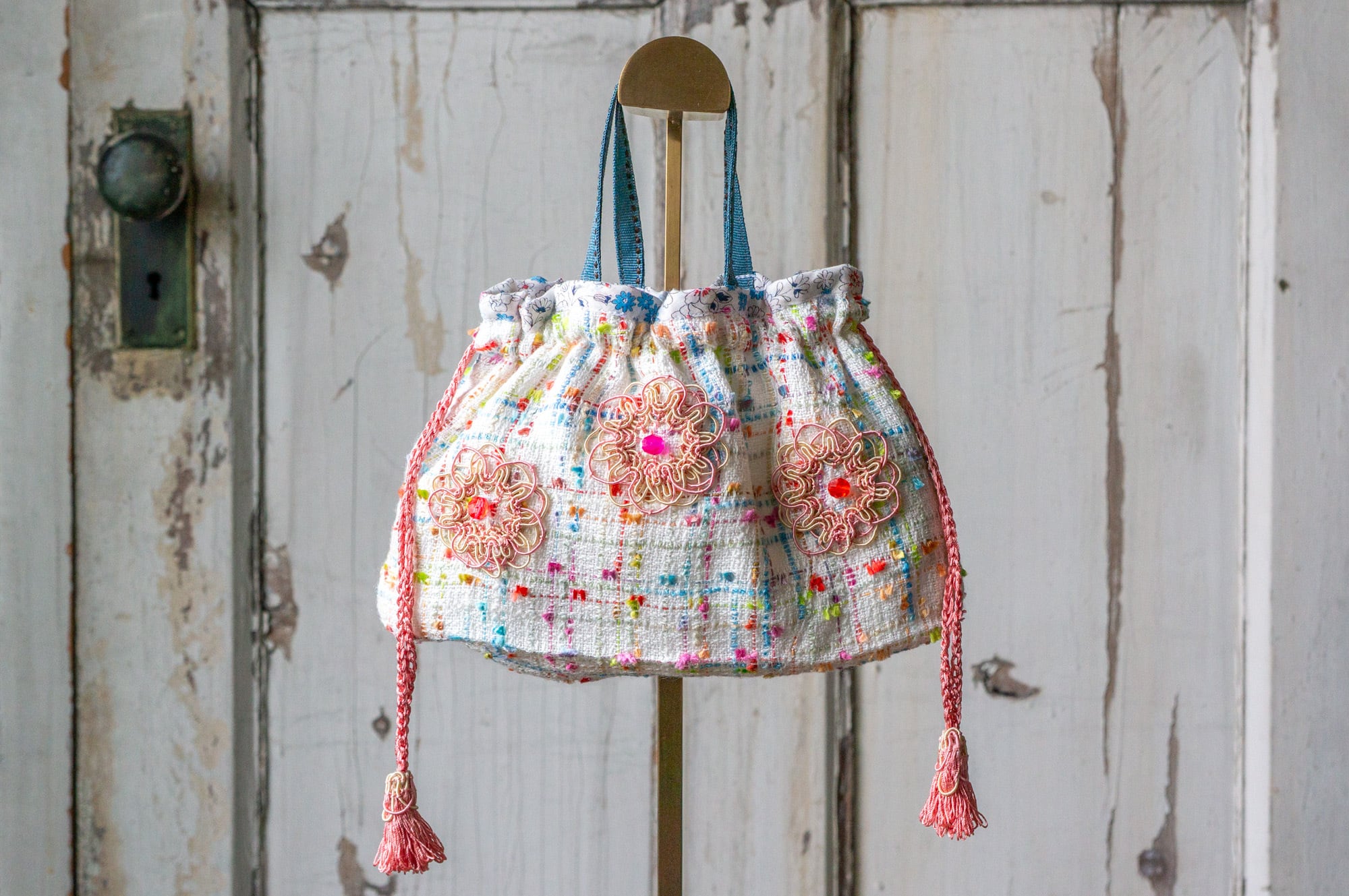 made in France】“Bonne chance!” 手刺繍リネンエプロン | tocolier