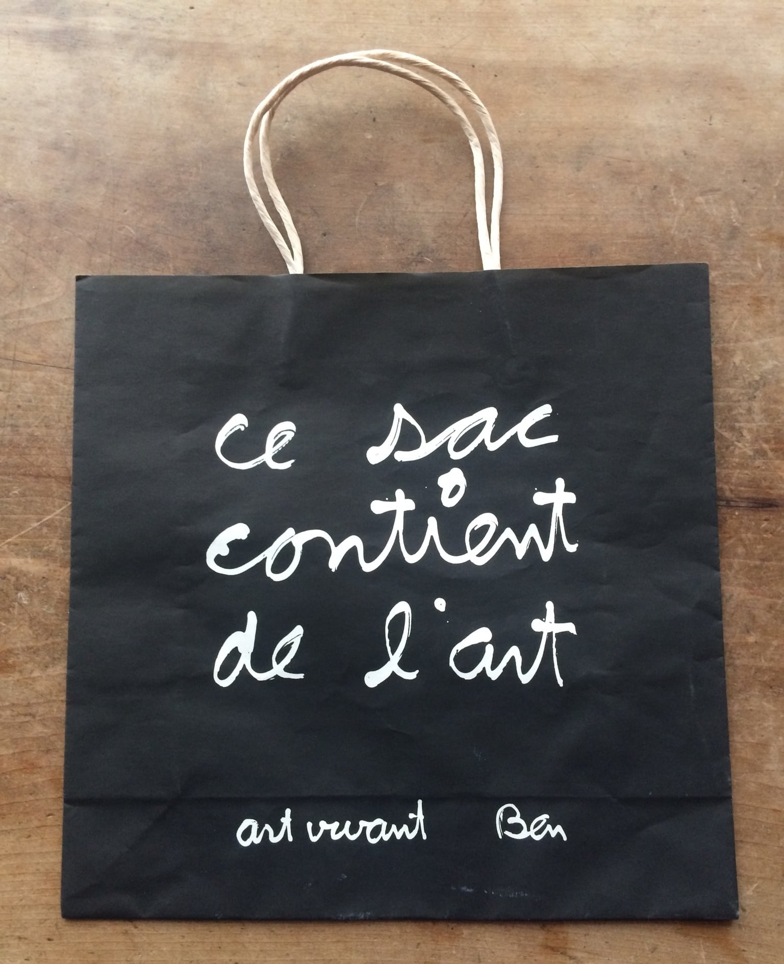 【デッドストック保管品】ベン・ヴォーチェ　Ben　Vautier　アールヴィヴァンのショッピングバック大　[160946850]