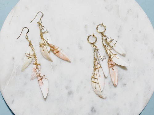 Baby pink shell earring