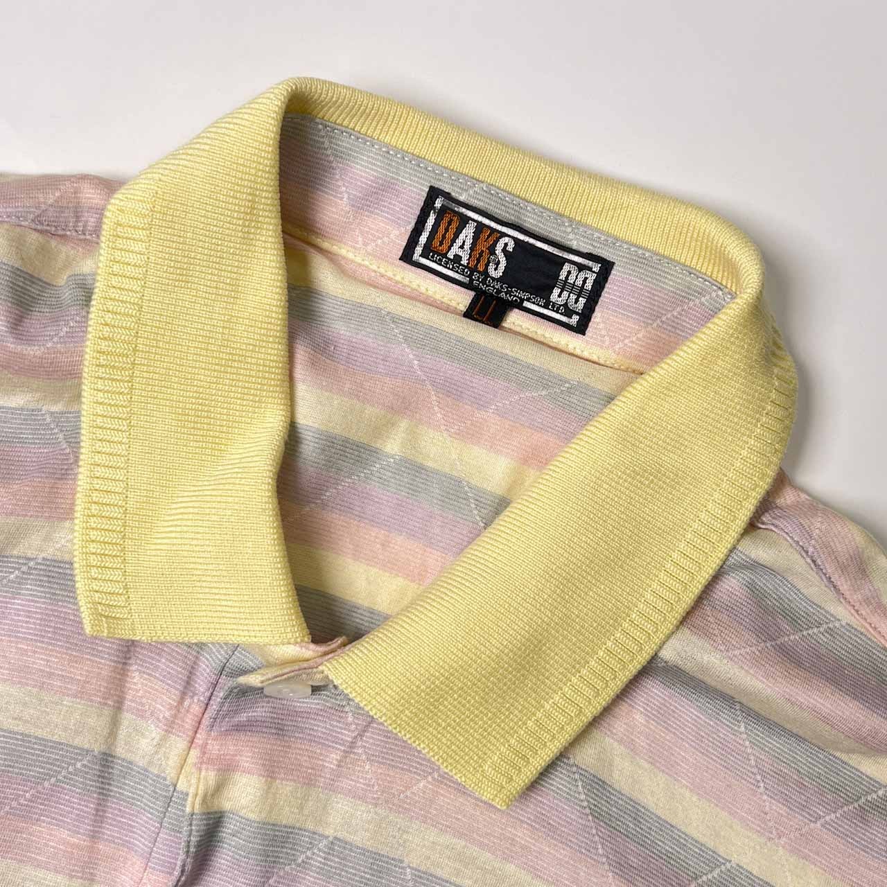 DAKS ダックス ボーダー 天竺 半袖 ポロシャツ LL/マルチ メンズ