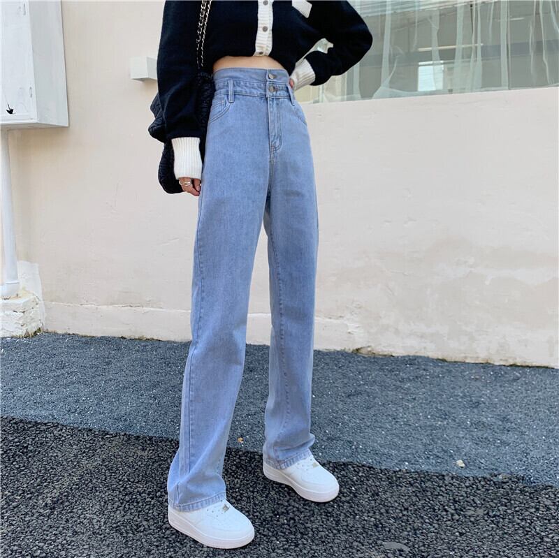 オータムジーンズ スタイルスタンダードハイウェストパンツ レトロ 秋物 ドラファッションホール58450074721