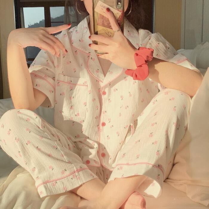 スタイルフローラルスプリングオータムカーディガン コットン 大人ガーリー スウィート キュート カジュアル 春物 秋物 花柄 萌量不足97630439495