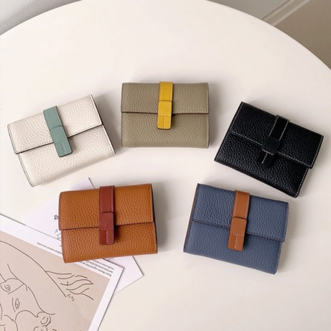 Loeweバイカラー三つ折り財布ミニウォレット やみつき