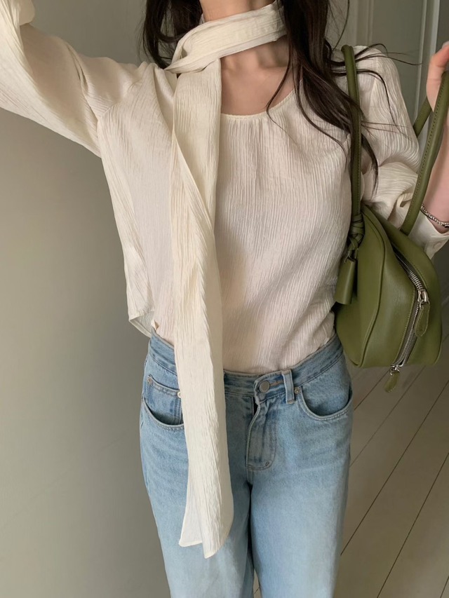 (予約) poster / Dani scarf blouse 2color