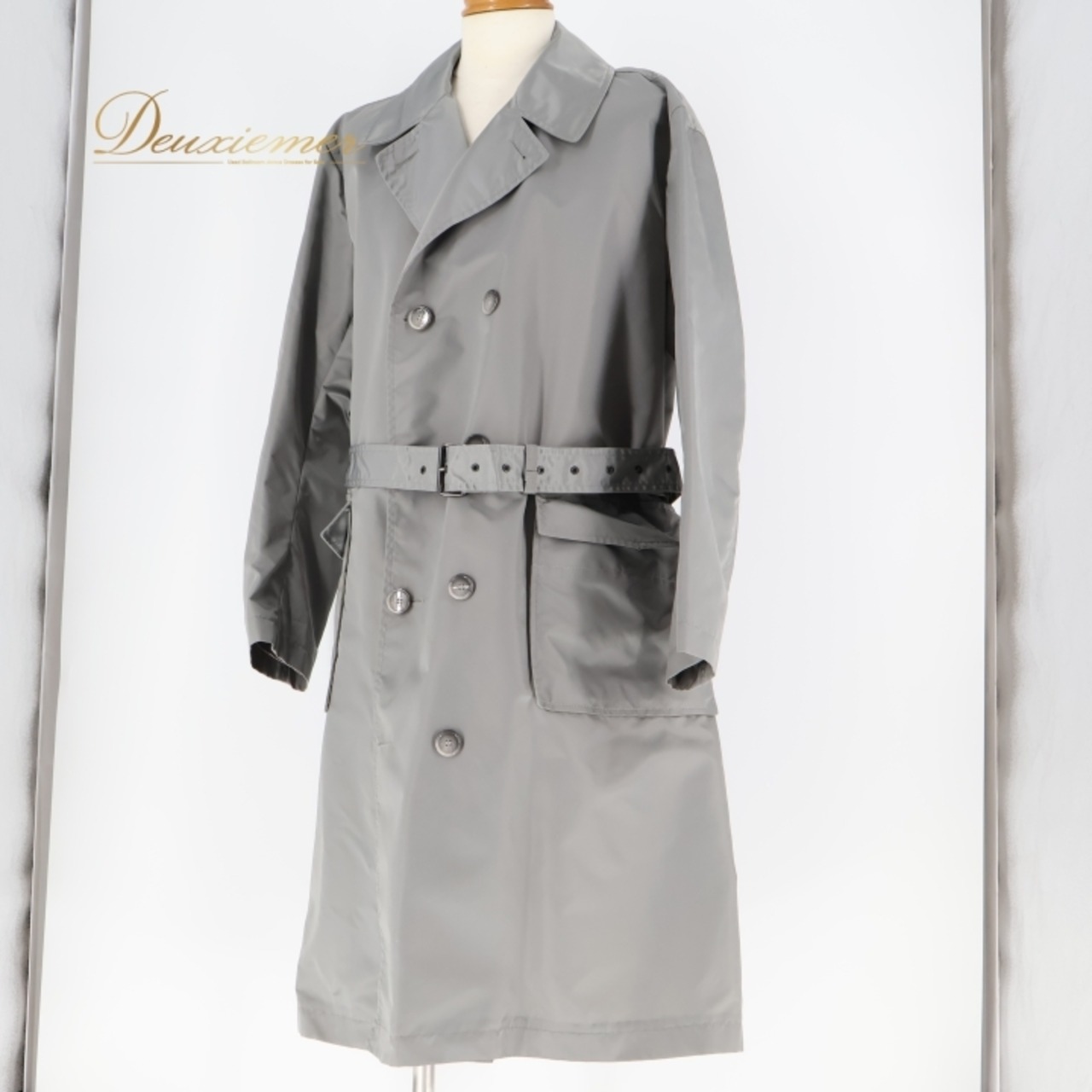 HUGO BOSS ヒューゴボス コート ステンカラーコート 撥水 メンズ ダブル 春 秋 グレイ系 灰色 ベルト 撥水加工 防水 メンズアウター  コート シンプルデザイン 秋 ビジネスカジュアル カジュアルコーデ