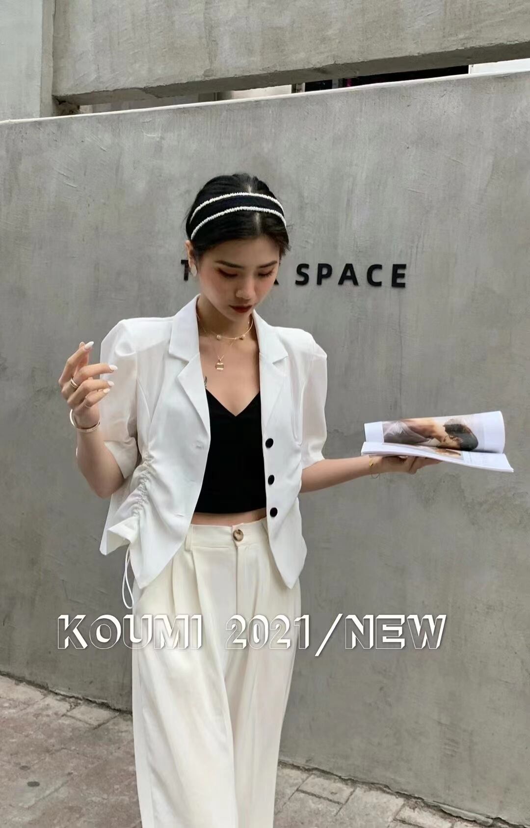 アジャスター　5部袖ジャケット　AJ42441-2032