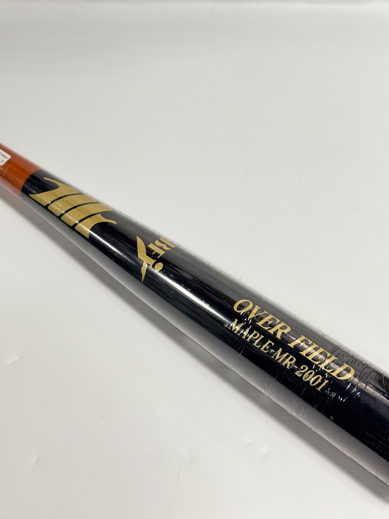 MRバット グラスファイバー加工済み 硬式木製バット BFJマーク 84cm/850g ミドルバランス ヘッドくり抜きあり 赤茶×ブラック グリップ形状C・画像3