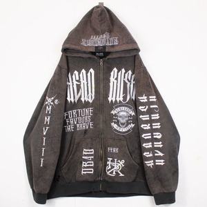 【Caka act2】Special Embroidery Loose Zip Up Hoodie