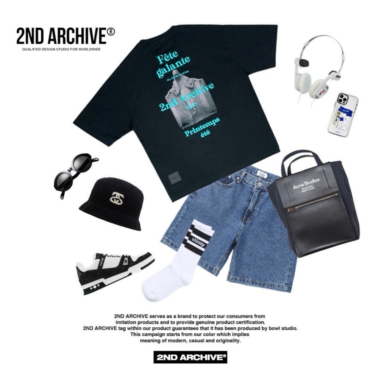 2ND008 2NDARCHIVE Tシャツ 韓国ファッション オーバーサイズ ユニセックス