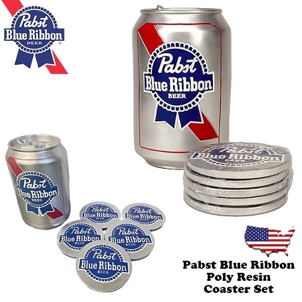 pabst blue ribbon パブスト　アクセサリー 海外直輸入】PABST BLUE RIBBON POLY RESIN COASTER SET【パブスト