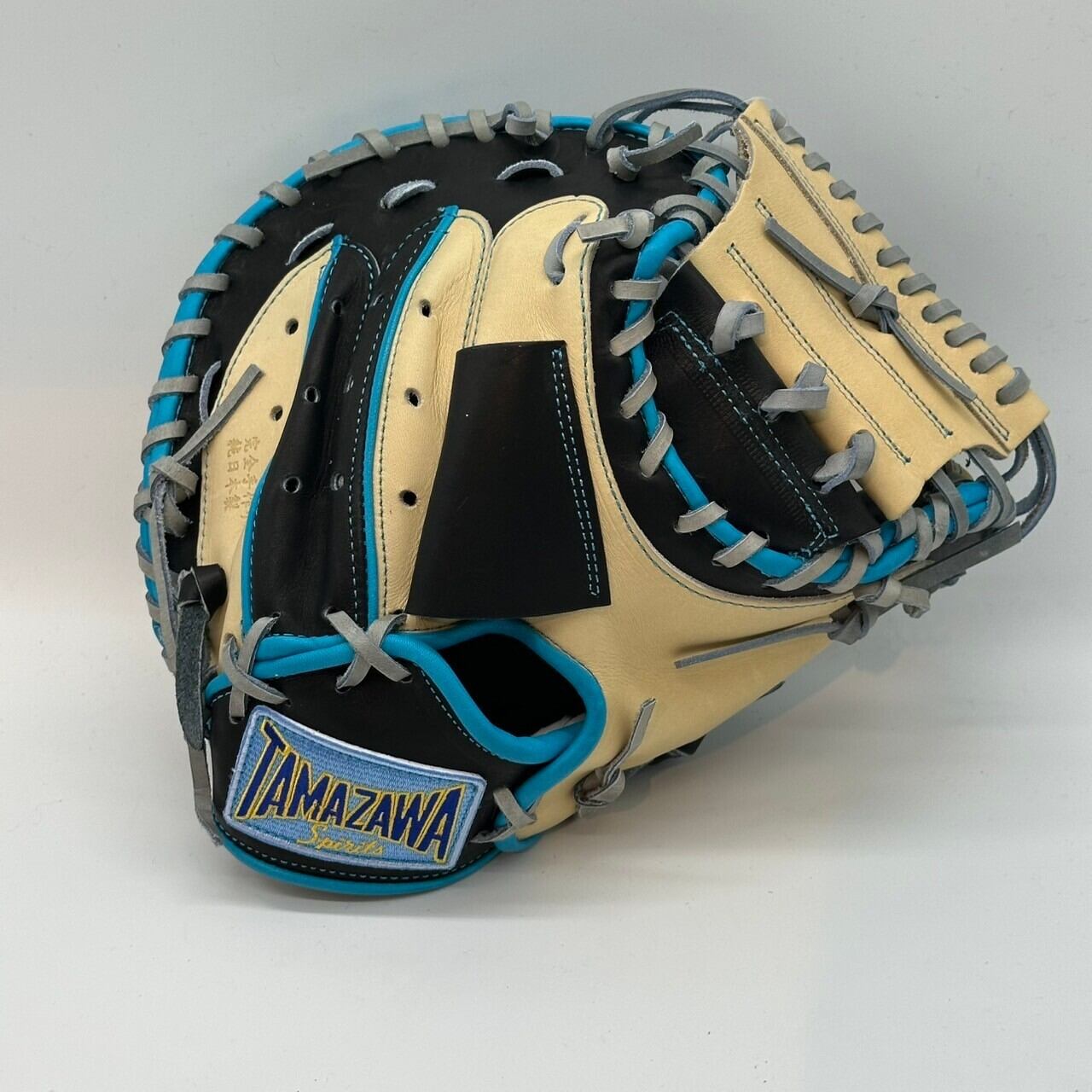 【軟式】【ジュニア】玉澤 キャッチャーミット 本体キャメルxブラック 紐グレー|タマザワ