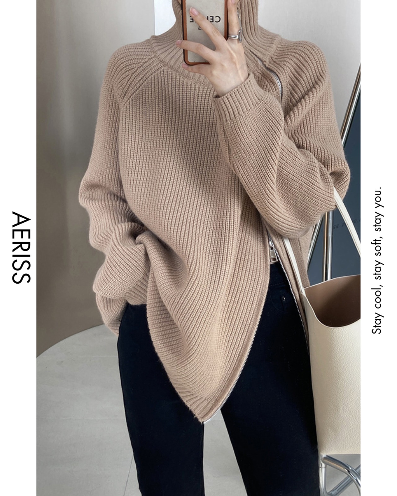 サイドジップハイネックニット 3color A0741 - 8