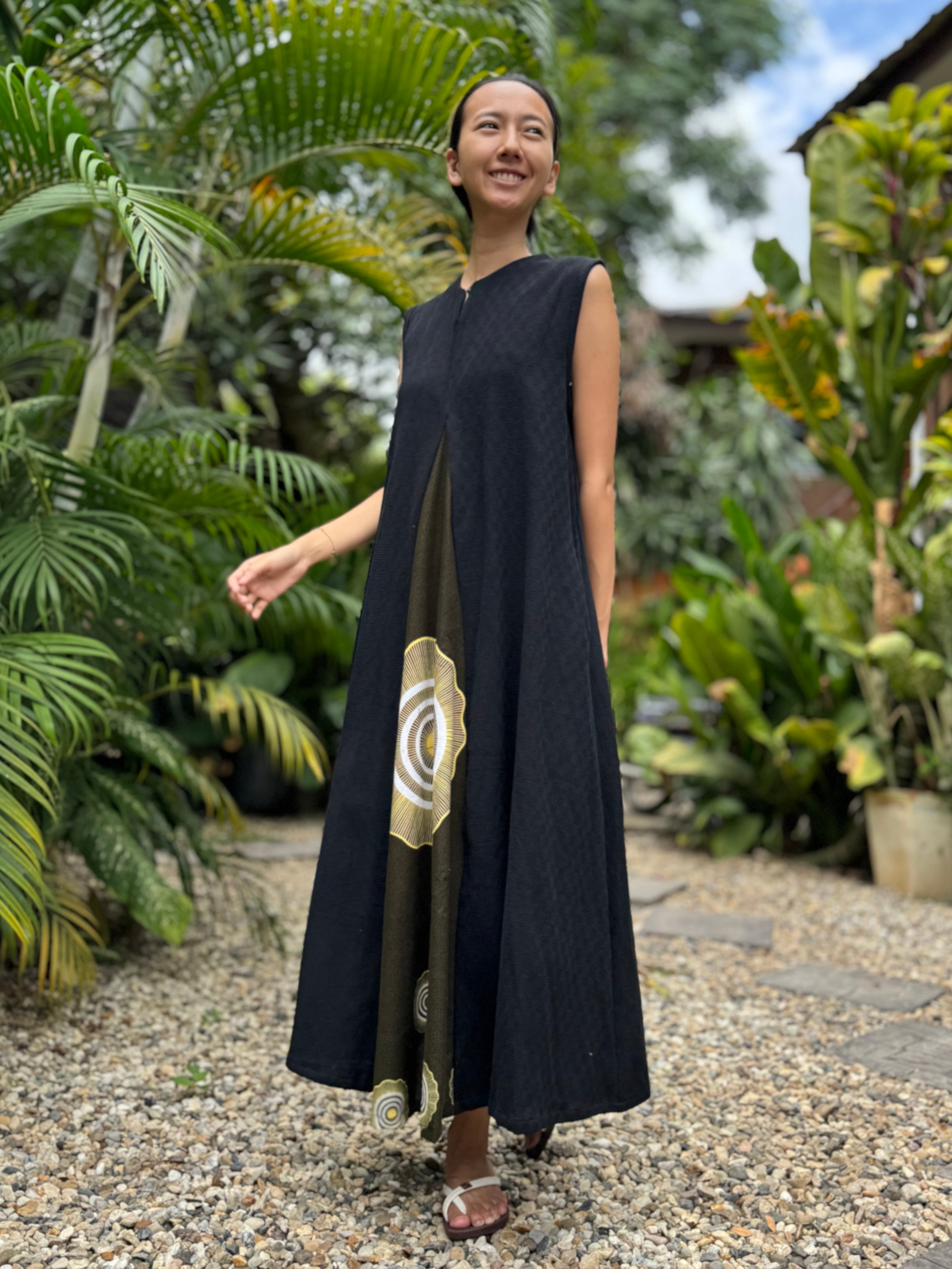 tenowa Aラインワンピース　マキシワンピース　アフリカン tenowa Aラインワンピース マキシワンピース アフリカン - メルカリ