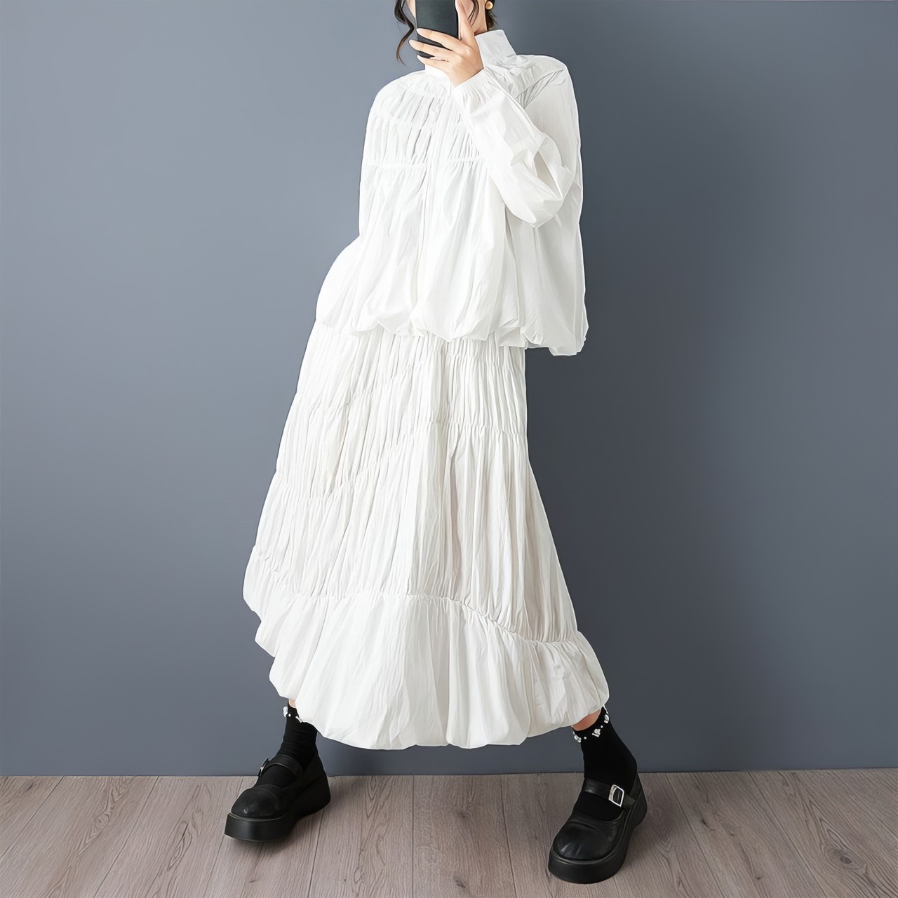 ギャザー バルーン トップス&スカート セレクト  00207