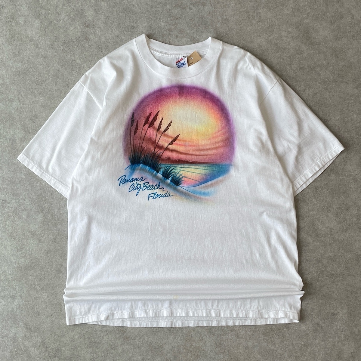 90s USA製 ハンドペイント アートTシャツ ヴィンテージ 古着 風景 