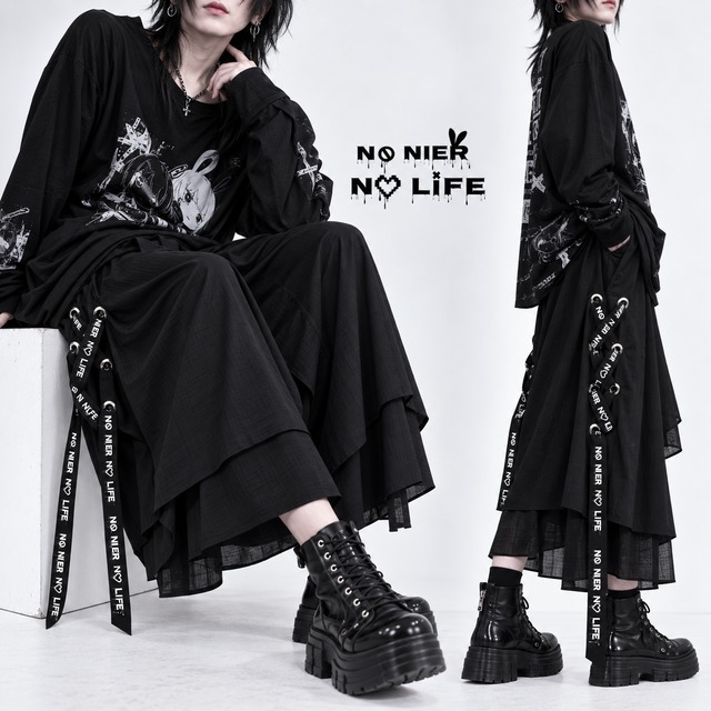 《先着50点限定早い者勝ち半額SALE》DRAPE VOLUME WIDE BLACK PANTS