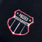 PAGERO パジェロ ワッペン付き デニム切替 スタジャン ジャケット ブルゾン サイズ LL /メンズ/インディゴネイビー系/メンズ/アンジェロ