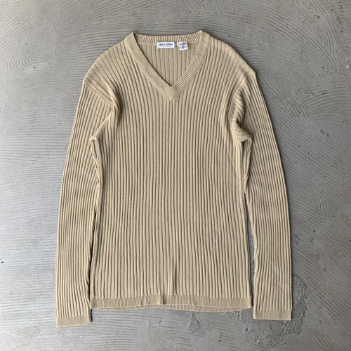 GIORGIO ARMANI / V-neck rayon knit sweater