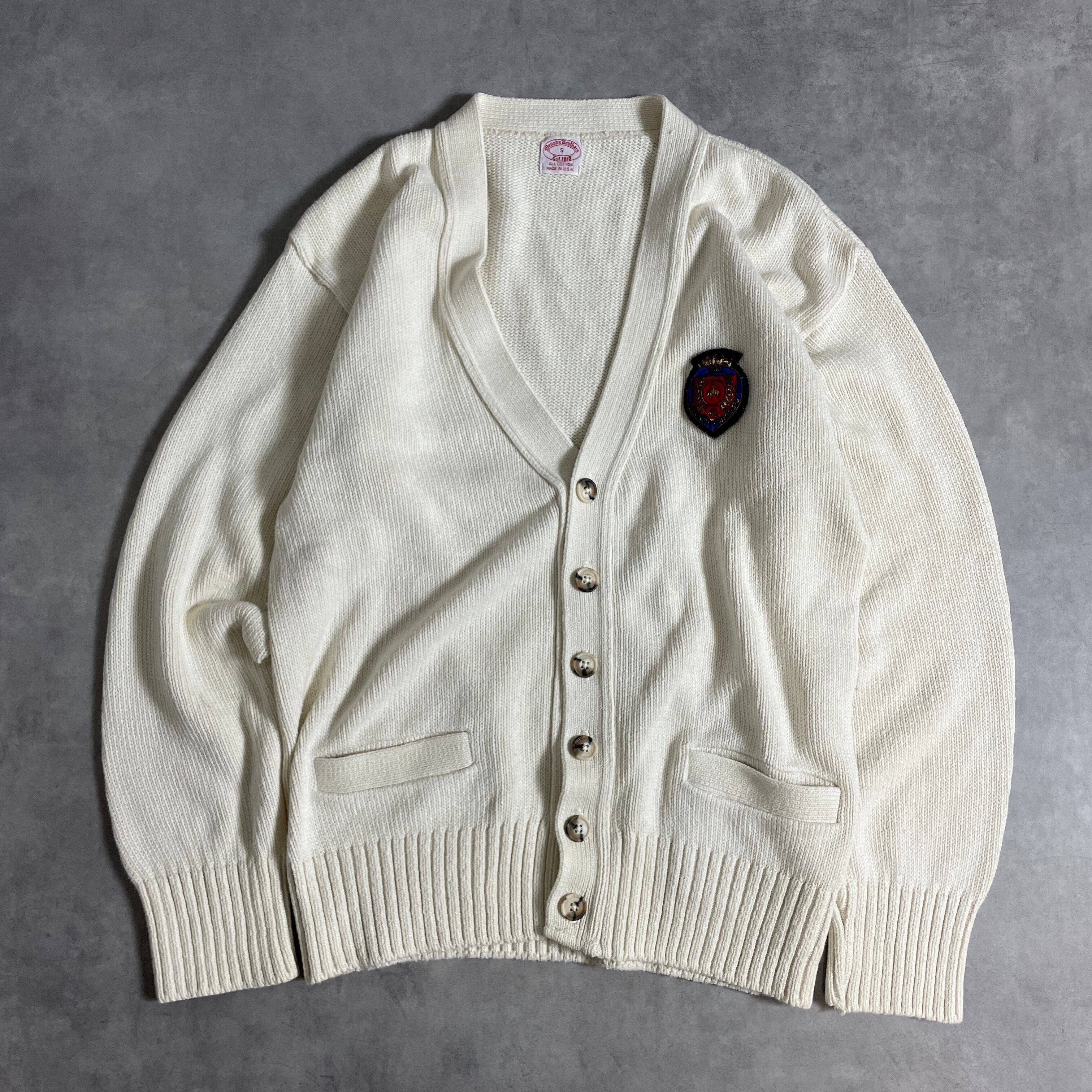 希少 90s USA製 BROOKS BROTHERS コットン カーディガン