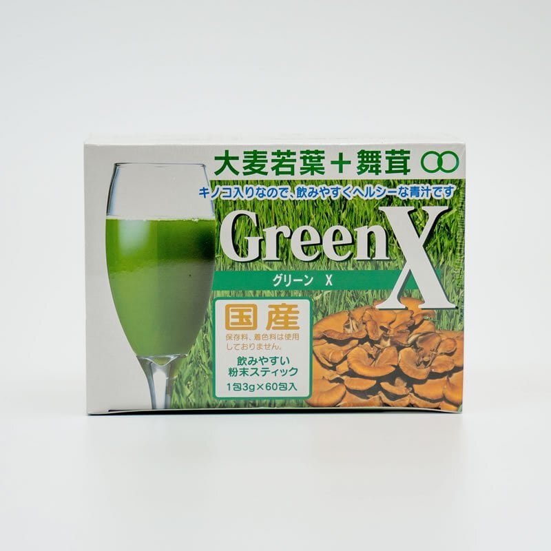 生体エネルギー「GreenX　大麦若葉+舞茸」１箱30ｇ×60袋
