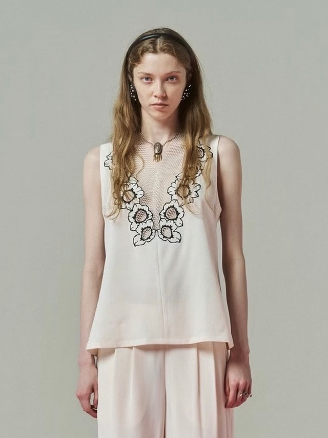 【27SS | 先行予約】FUMIE TANAKA フミエタナカ / トップス / flower tulle P/O