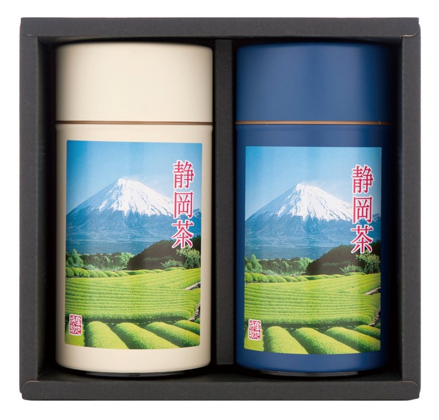 富士山缶セット（上煎茶+深蒸茶）各200g入