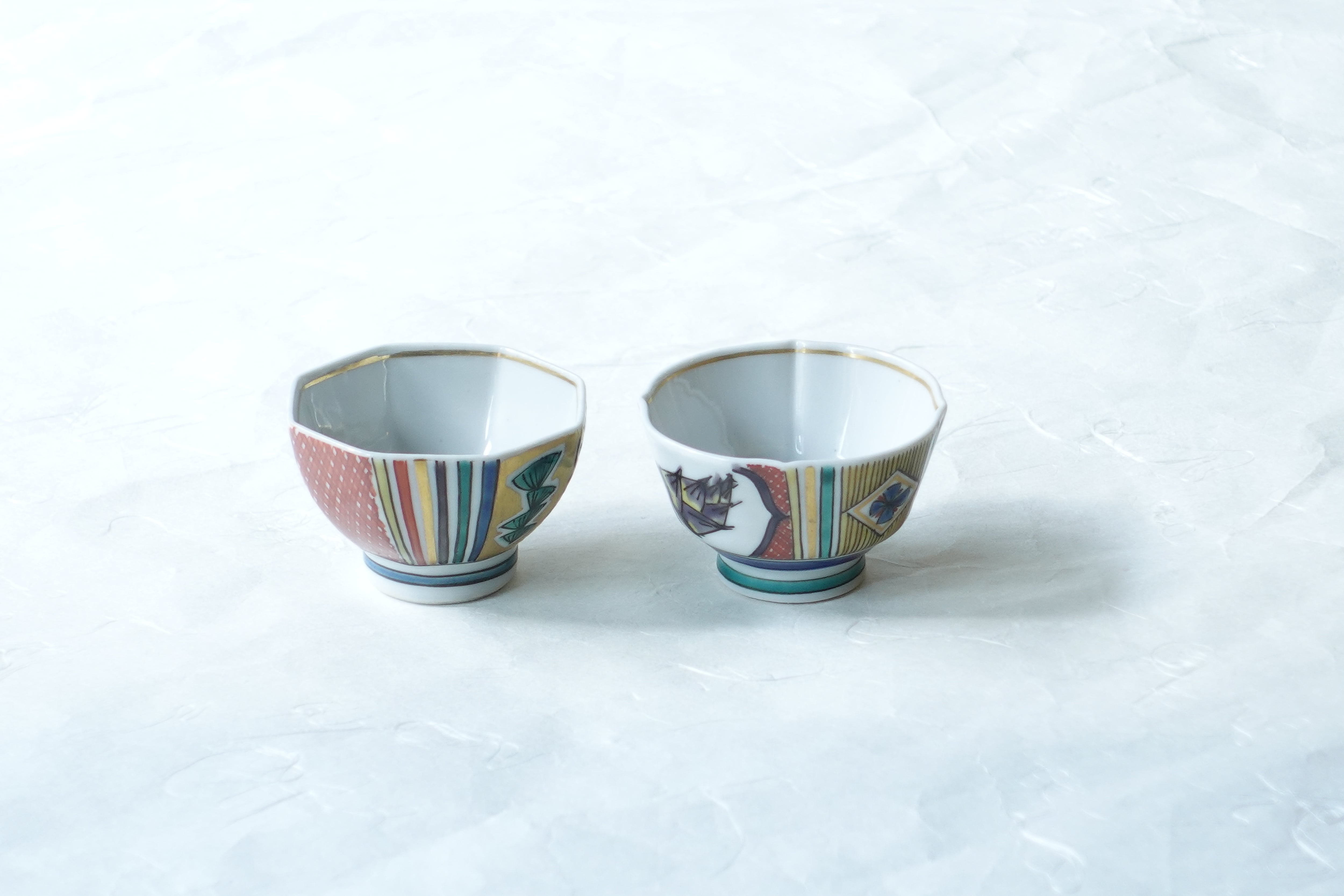 九谷焼 北出不二雄 作 色絵 組盃 | 小林漆陶