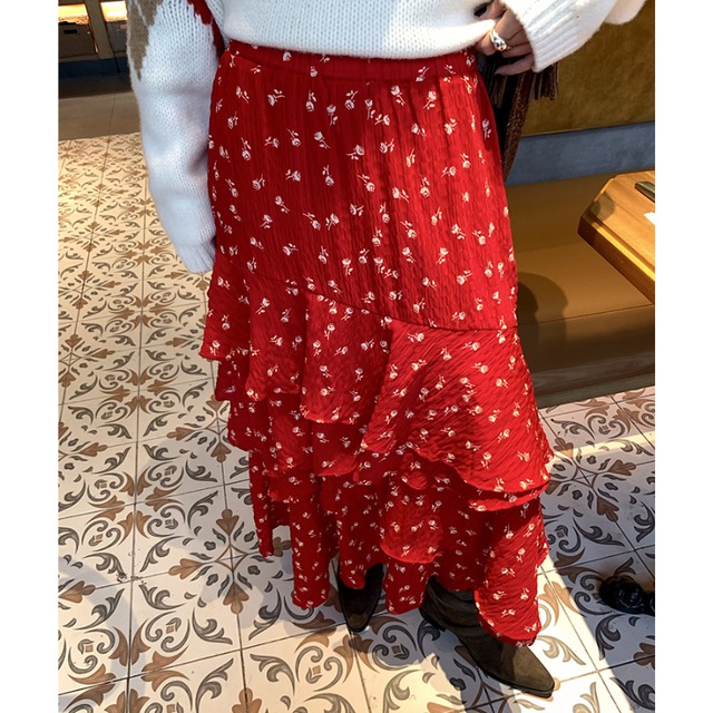 small flower layered chiffon cake skirt  e1256